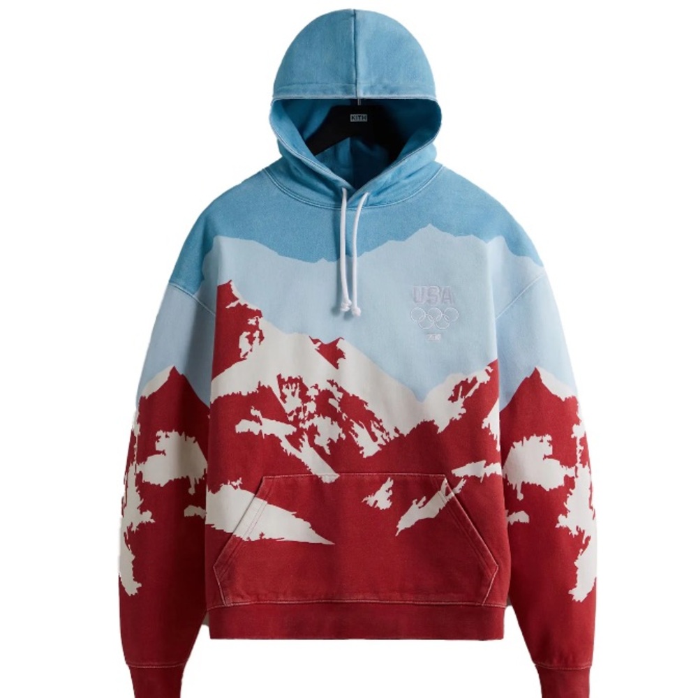 Kith Team USA Snow Mountain Hoodie Small Used/Worn